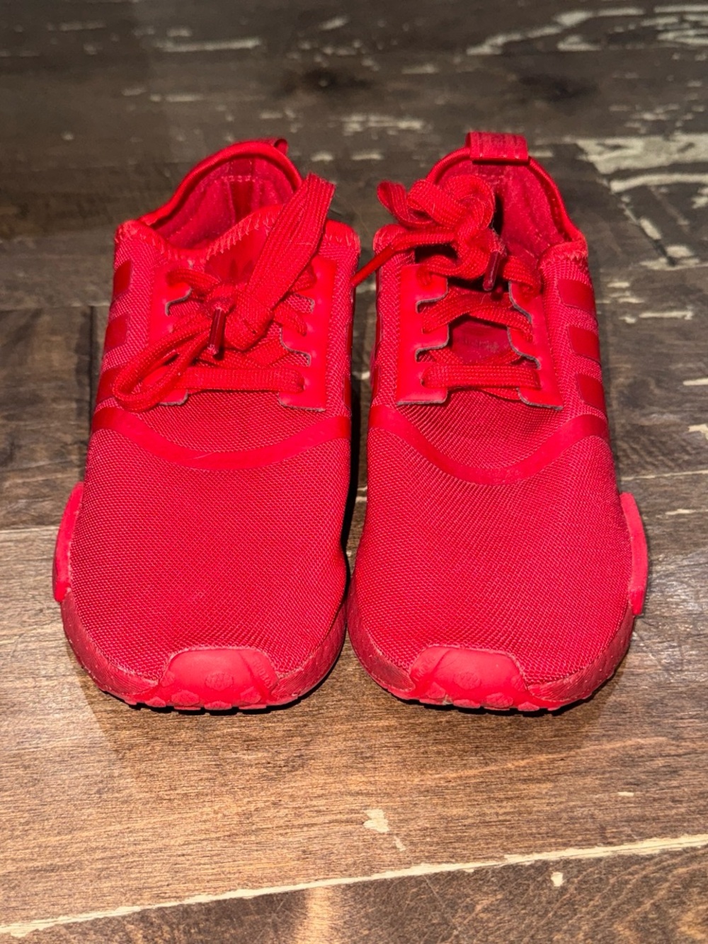 Adidas Red Lace-Up Sneakers